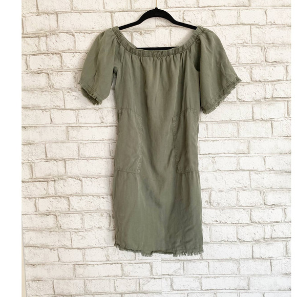 Glam Green Off The Shoulder Tunic Top Size Small - Picture 4 of 7